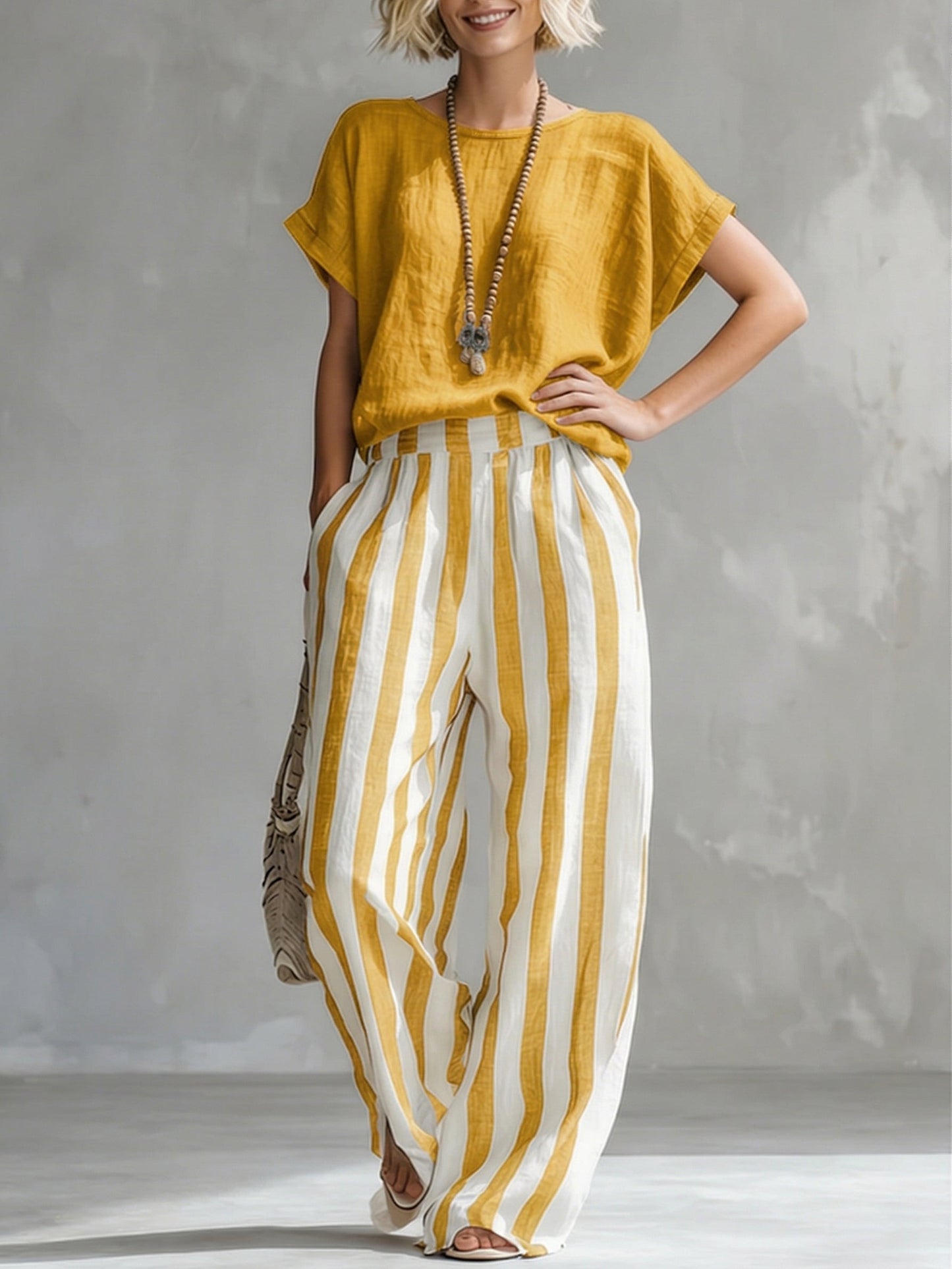 Ophyrelle – Elegantes Zweiteiliges Set mit Streifenmuster