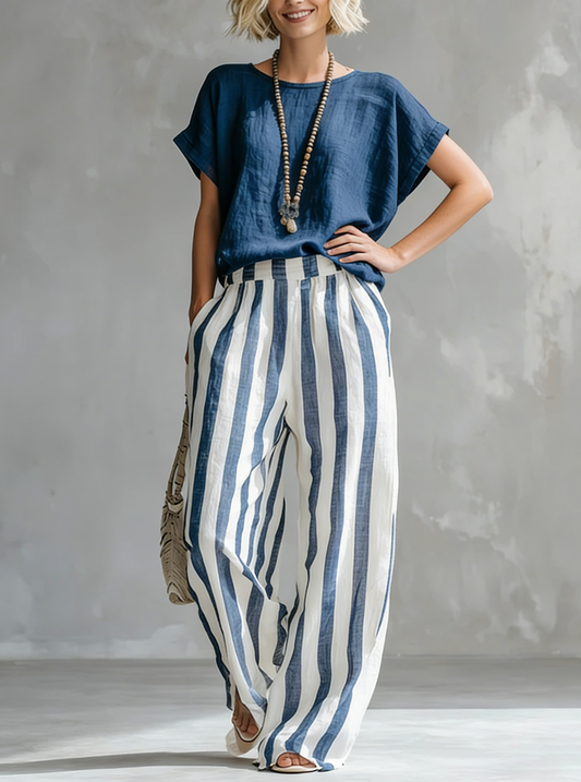 Ophyrelle – Elegantes Zweiteiliges Set mit Streifenmuster