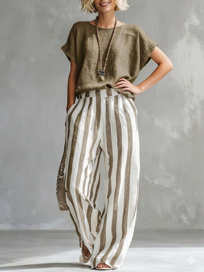 Ophyrelle – Elegantes Zweiteiliges Set mit Streifenmuster