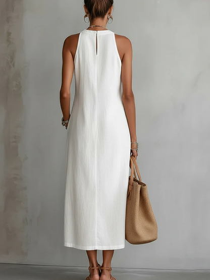 Brena - Leichtes Leinenkleid in Midi-Länge