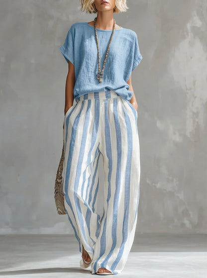 Ophyrelle – Elegantes Zweiteiliges Set mit Streifenmuster