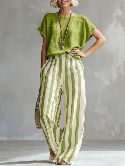 Ophyrelle – Elegantes Zweiteiliges Set mit Streifenmuster