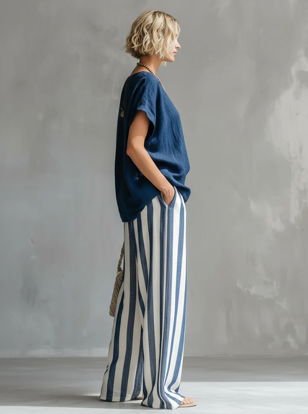 Ophyrelle – Elegantes Zweiteiliges Set mit Streifenmuster