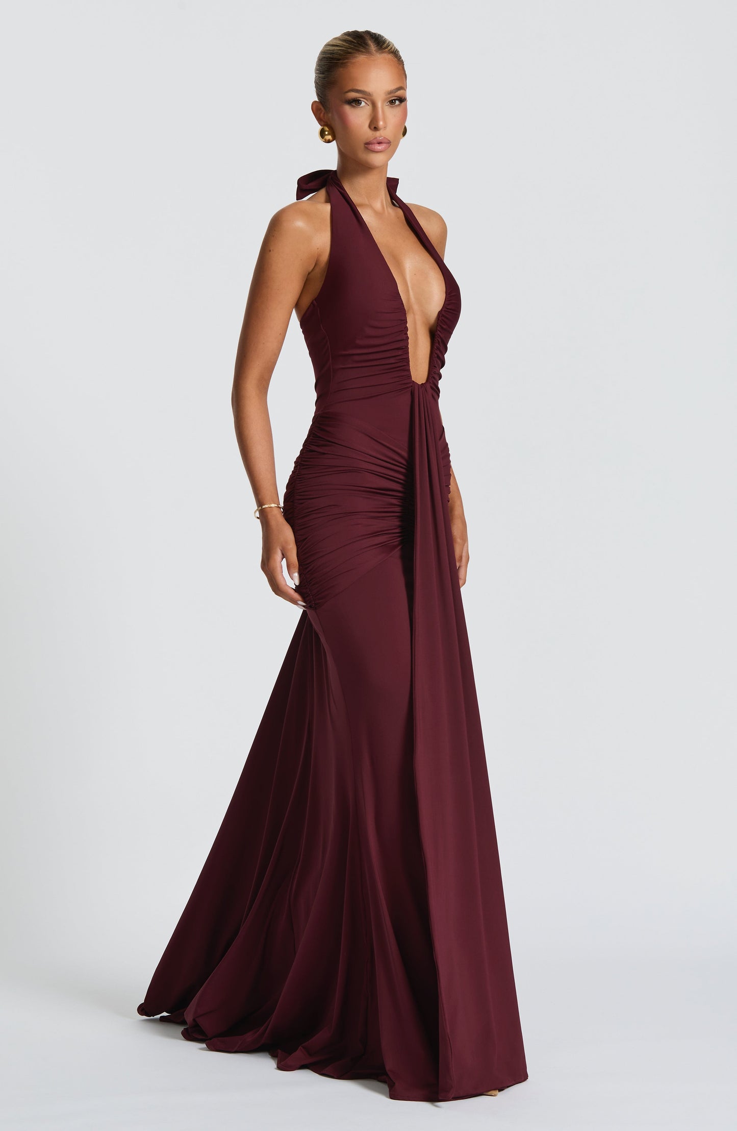 Graces - Drapiertes Jersey-Maxikleid