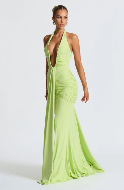 Graces - Drapiertes Jersey-Maxikleid