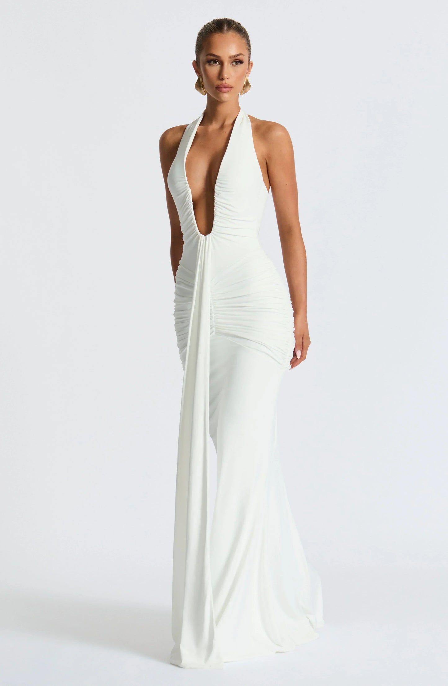 Graces - Drapiertes Jersey-Maxikleid