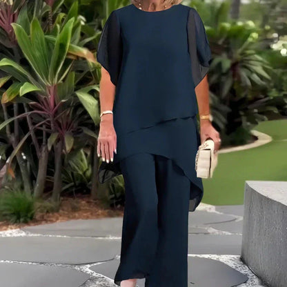Saskia – Drapiertes Zweiteiliges Palazzo-Set