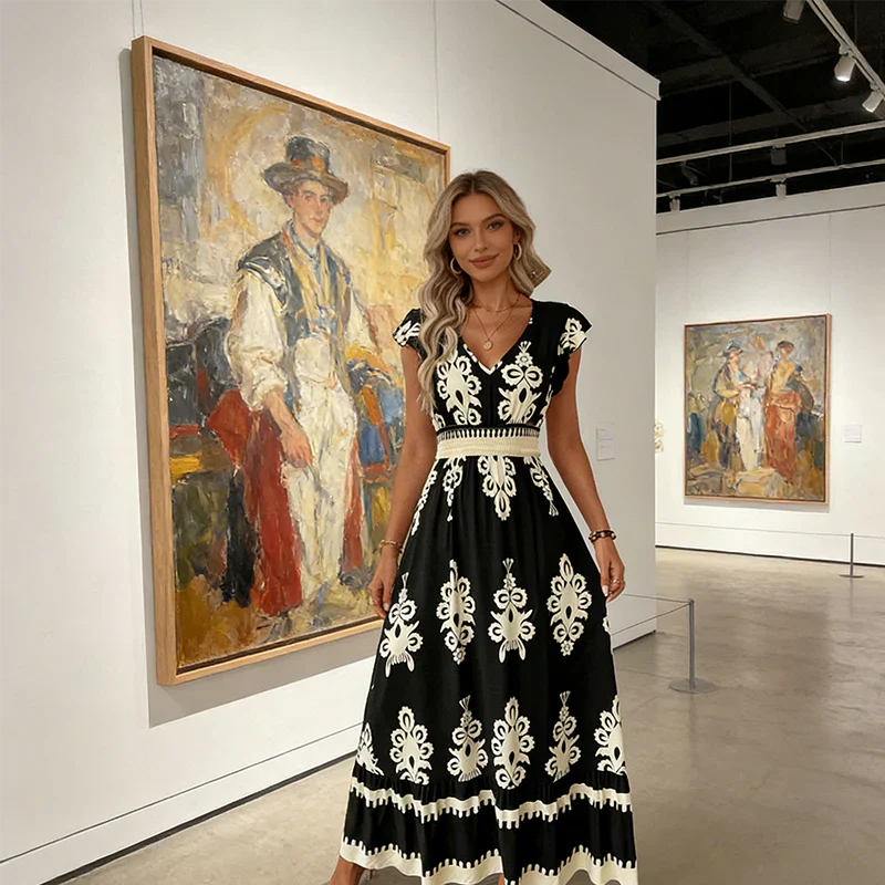 Osyrel - Bedrucktes Midi-Kleid