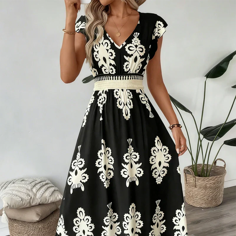 Osyrel - Bedrucktes Midi-Kleid