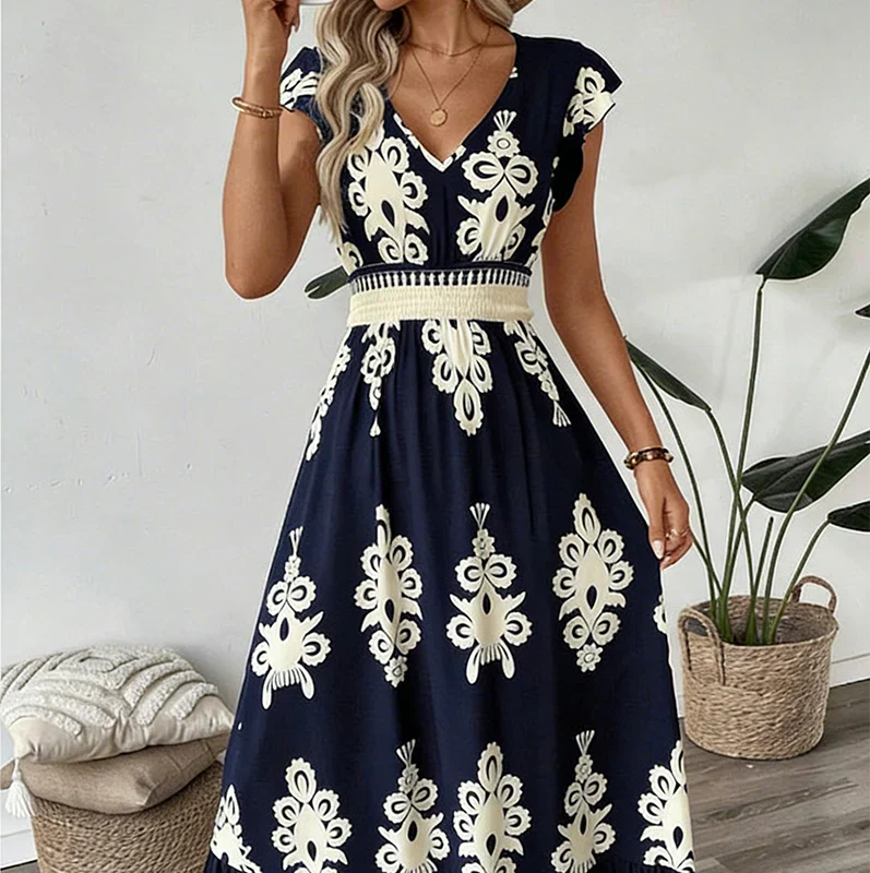 Osyrel - Bedrucktes Midi-Kleid