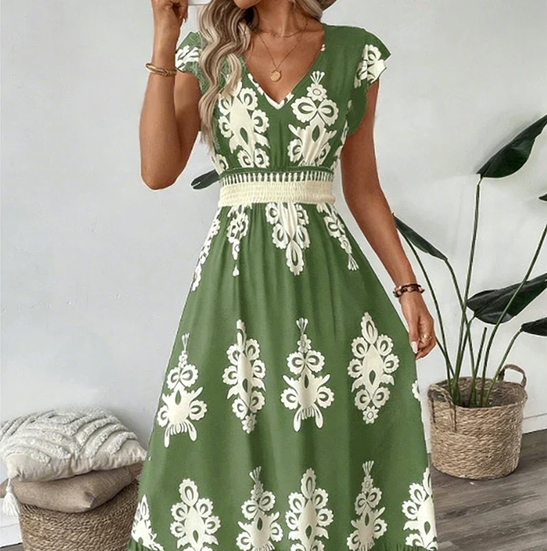 Osyrel - Bedrucktes Midi-Kleid