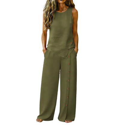 Jeamy – Ärmelloses Top & Wide‑Leg Hose