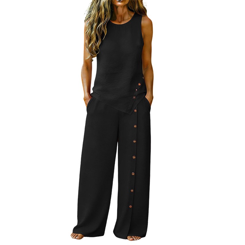 Jeamy – Ärmelloses Top & Wide‑Leg Hose