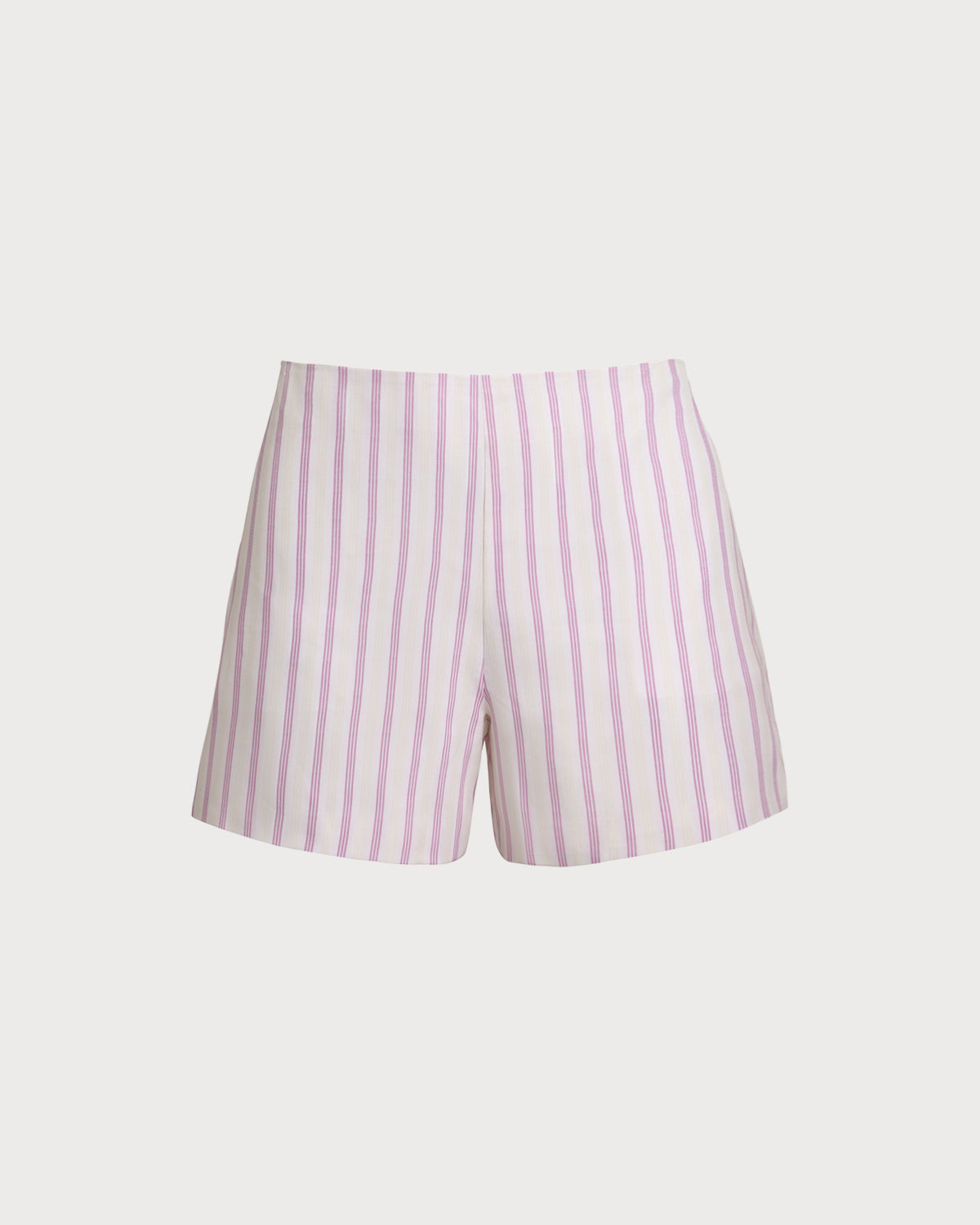 Rosa gestreifte Shorts mit Taschen